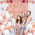 Nicro Wholesale 16th 47PCS Rose Gold Happy Birthday Party Supplies Hanging Foil Balloon Garland Adult Party Decoration Set