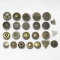 Vintage Style Metal Denim Button and Rivet Kit - Classic Matte Brass Jeans Tack Button for Denim Jacket and Pants