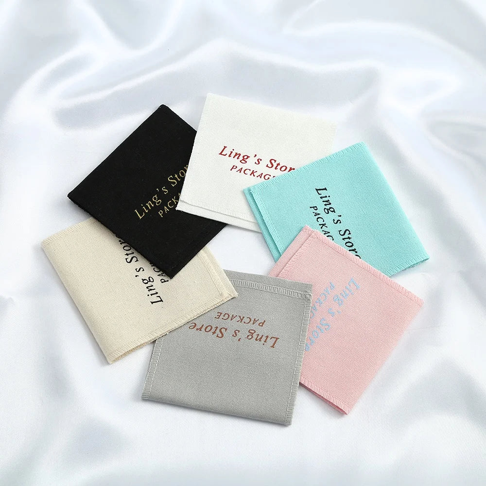 Hot Sale Custom Cotton Jewelry Container 8*8cm Quality Pouches with Logo for Wedding Party Christmas