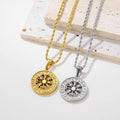 Norse Mythology Viking Jewelry Necklace Chain Viking Odin Symbol Rune Amulet Compass Pendant Necklace for Men