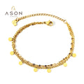 Ason High Quality Stainless Steel 18K Gold Plated Double Layered Personalised Bracelet Custom logo Name Bracelets Women Trending