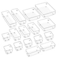 16 Piece Set Rectangle Transparent Plastic Storage Box Cosmetic Storage Box Transparent