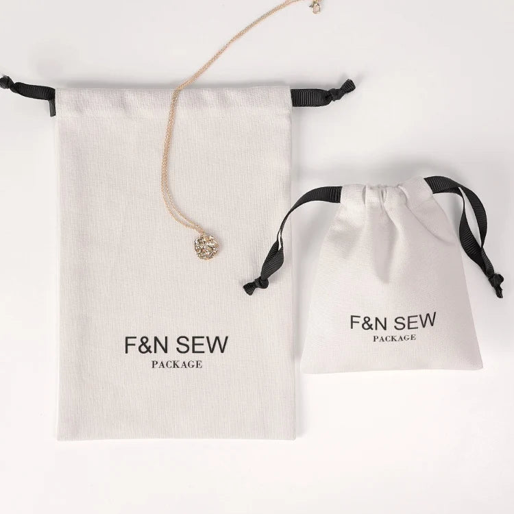 Chuanghua Custom Logo Jewellery Personalized Pouches Muslin Cotton Linen Pouch Gift Drawstring Packing Pouch