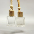 10ml Flat Square Clear Glass Diffuser Bottle with Screen Printing Hanging Car Perfume Bottle (Refillable)