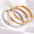 Cable Bead Bracelet Mesh Stainless Steel Waterproof DIY Fashion Jewelry Adjustable Beads Bracelets & Bangles for Women