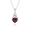 YBO Trendy 925 Sterling Silver Heart Pendant Clavicle Chains Natural Love Pyrope Inlaid Fine Jewelry for Weddings and Parties