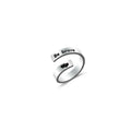 Loftily Inspirational Classic 925 Silver Plated Stainless Steel Open Be Brave Engraved Words Women's Wedding Engagement Ring