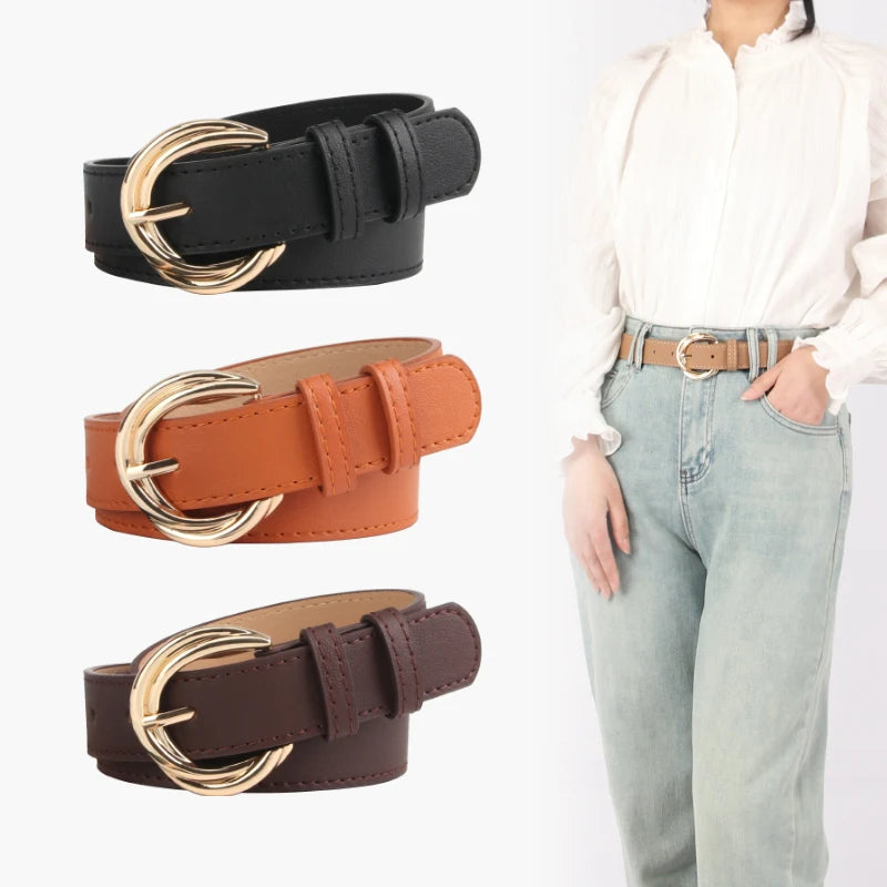 Retro Minimalist Women's Belt Fashionable Versatile Wide Belt Factory Direct Sales Customized Belt