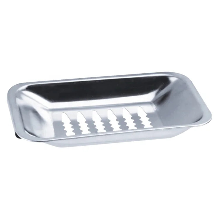 Cheap Wall Mount Quick Drainage Polished Finish Stainless Steel Rectangular Soap Dish for Bathroom Kitchen