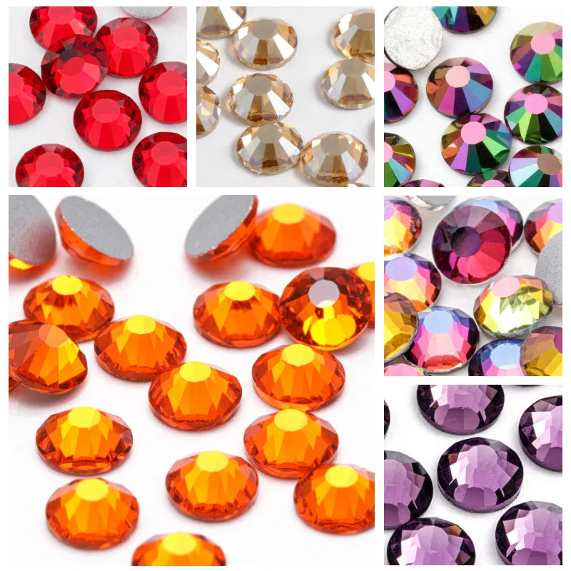 Factory Direct Wholesale SS3-SS30 Bulk Non Hotfix AB Rhinestones Transparent Rhinestones Crystals for Garment Accessory