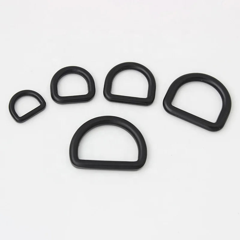2023 Nolvo World Dark Black 5 Size 13mm 15mm 20mm 25mm 30mm Metal Matte Black D-Ring Loop Buckle Customizable Engraved Logo Bag