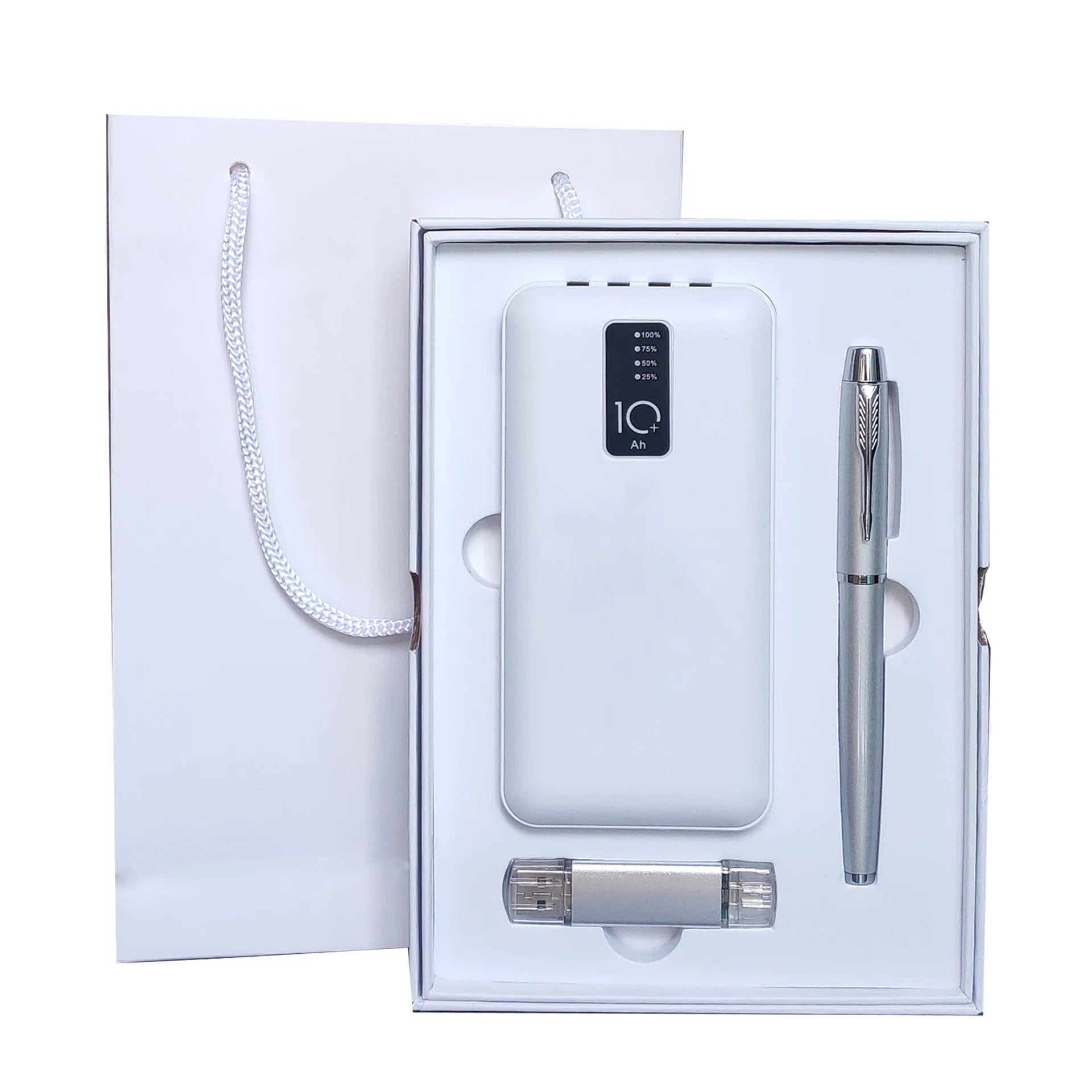 Unique Handmade PVC Power Bank & 16G USB Flash Pen Gift Set with Promotional Gift Box for Fathers & Men