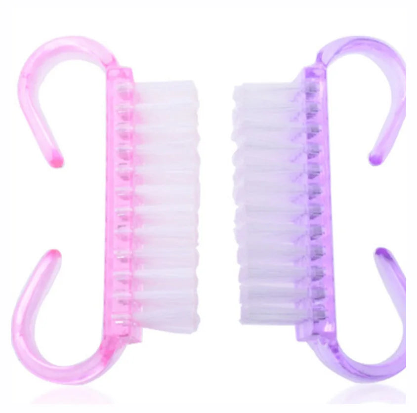 Wholesale Handle Grip Nail Dust Clean Brush Multi-color Plastic Handle Nail Scrub Brush