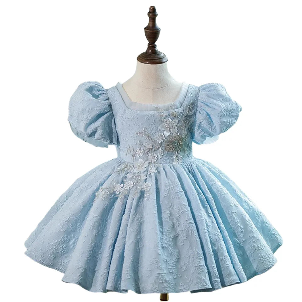 Hot Sale Lolita Style Eco-Friendly Knee-Length Tutu Dress with Beaded Regular Sleeves and Fluffy Skirt for Girls