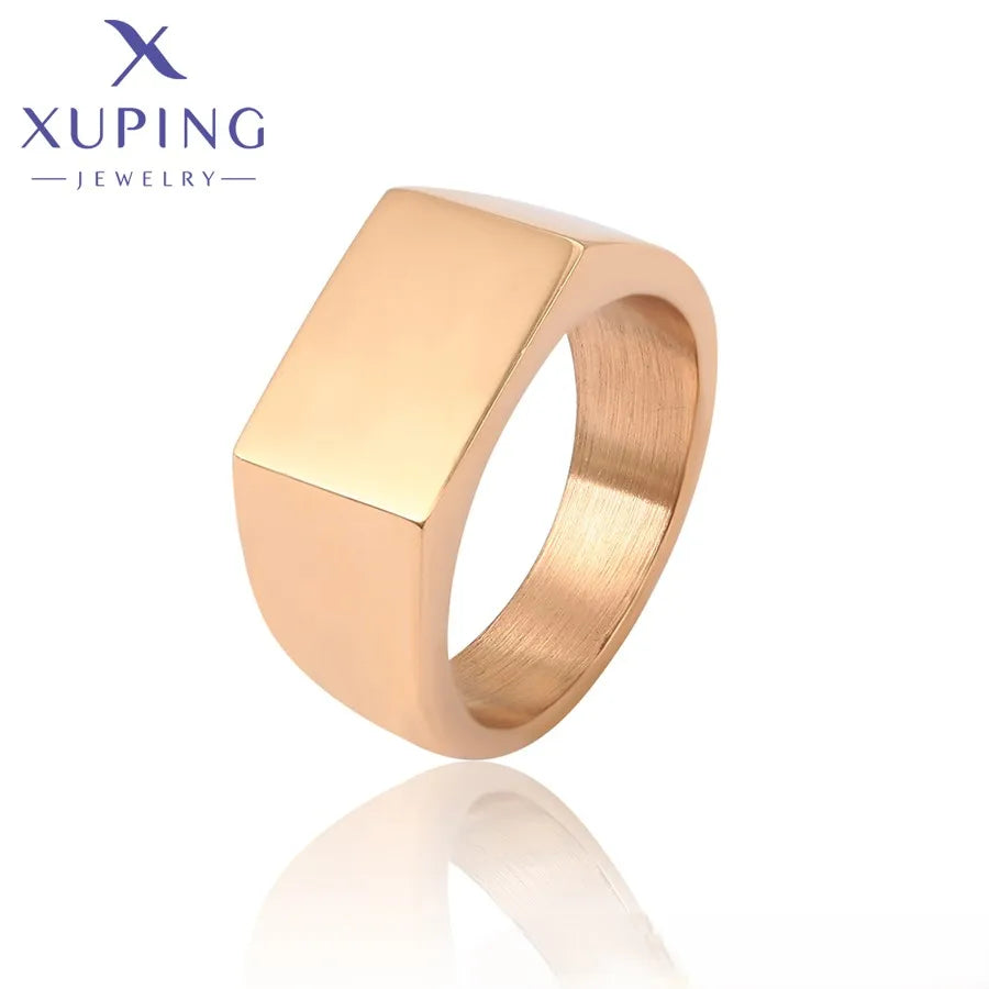 15998 XUPING JEWELRY 18K Gold Color Exquisite Stainless Steel Custom Gold Plated Engagement Fashion Jewelry Rings