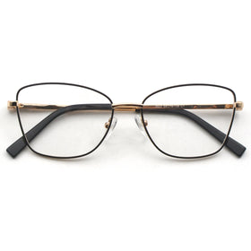 HIGO 2522 Women High Quality Stainless Steel Cat Eye Full Rim Optical Glasses Custom Logo Handmade Lightweight Durable Gray