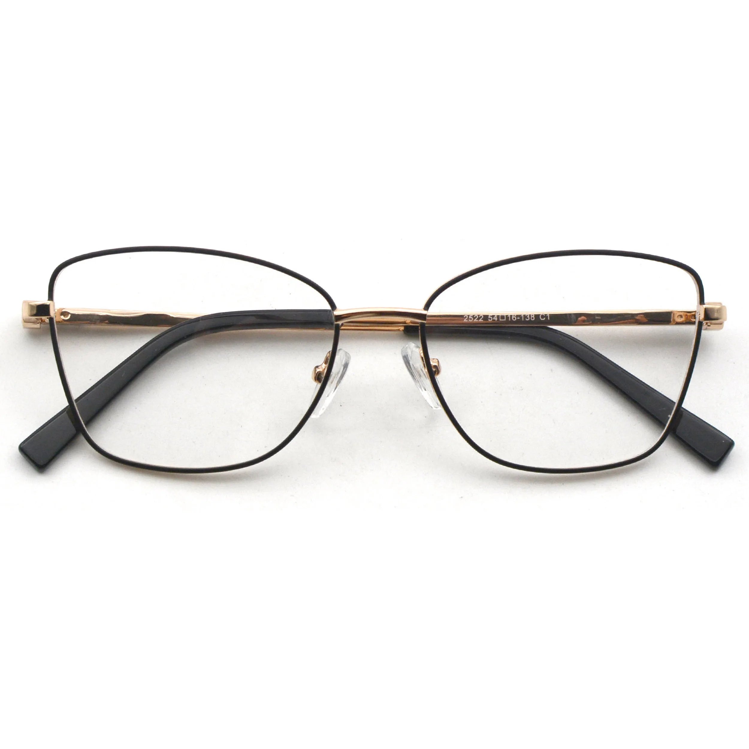 HIGO 2522 Women High Quality Stainless Steel Cat Eye Full Rim Optical Glasses Custom Logo Handmade Lightweight Durable Gray