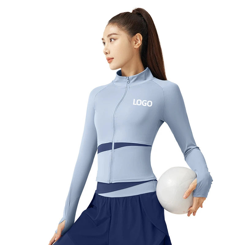 Autumn Winter New Yoga Top Fitness Women's Lightweight Full Zip Long Sleeved Yoga Coat Active Wea