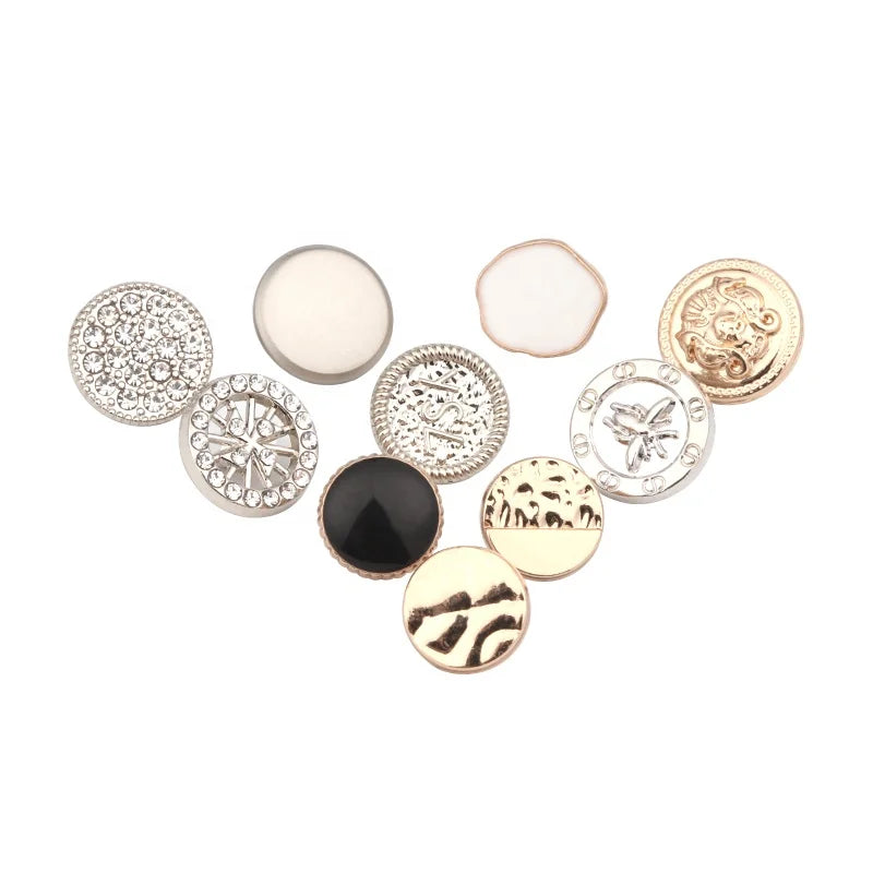 Latest Design Custom Various Shape High Quality Metal Plating Flower Button for Shirt