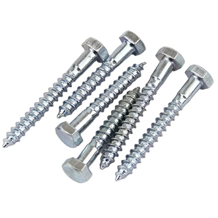 6mm 8mm DIN 571 Zinc Coated Steel Lag Bolt coach Screw Hex Hexagon Head Wood Screw