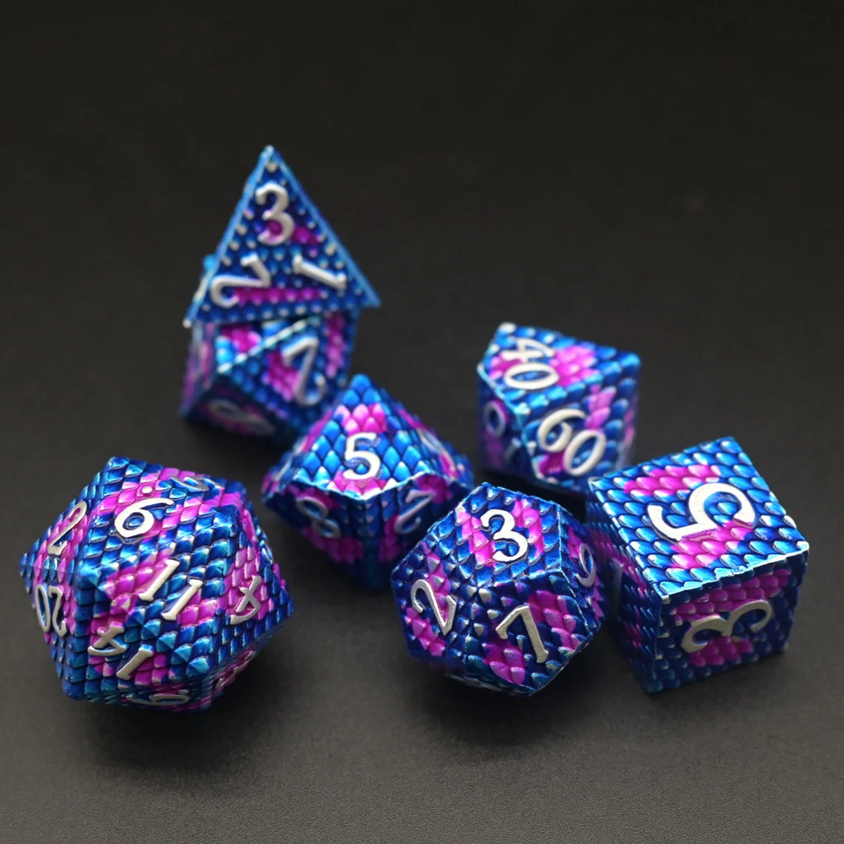 Hot Sale Exquisite Dragon Scale 7PCS Dungeons and Dragons Metal Dice Set for DND Game