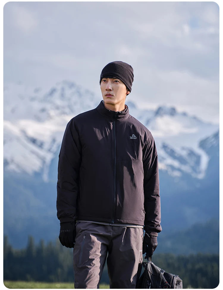 2023 for Men's Outdoor Windproof Zipper Insulated Cotton Jacket Stand Collar Toray Technology Eco-Friendly F/W Sport Coat