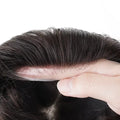 Newtimes Men's Hairpieces Natural Super Thin Skin Indian Hair Toupee with Unit Patch System Replacement Weave Wigs for Men
