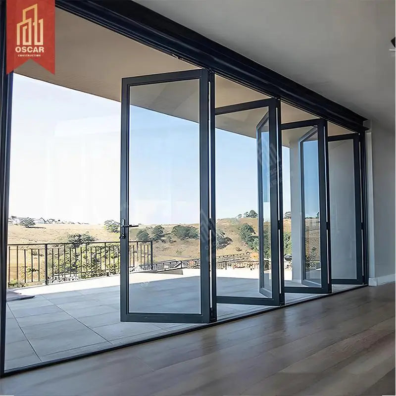 Ving Folding Accordion Doors Aluminium Glass Patio Kitchen House Interior Exterior Decor Easy Install Modern Design Folding Door