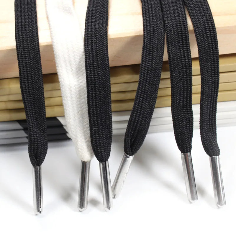 Polyester Drawcord 8mm Cotton Rope Cord Clothing Drawstring Tip Garment Custom 100% Polyester Flat Draw Cords