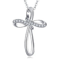 Simple Fashion Explosive Jewelry S925 Sterling Silver Collarbone Chain Cross Necklace Women Micro-Set Pendant Necklace