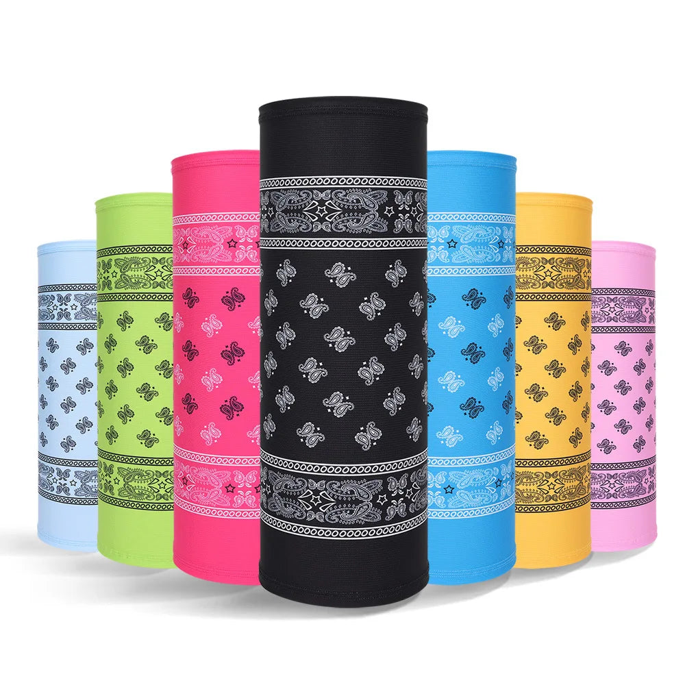 Sun Protection Cycling Motorcycle Fishing Mask Ice Silk Mesh Classic Paisley Neck Tube Gaiter Bandana Scarf