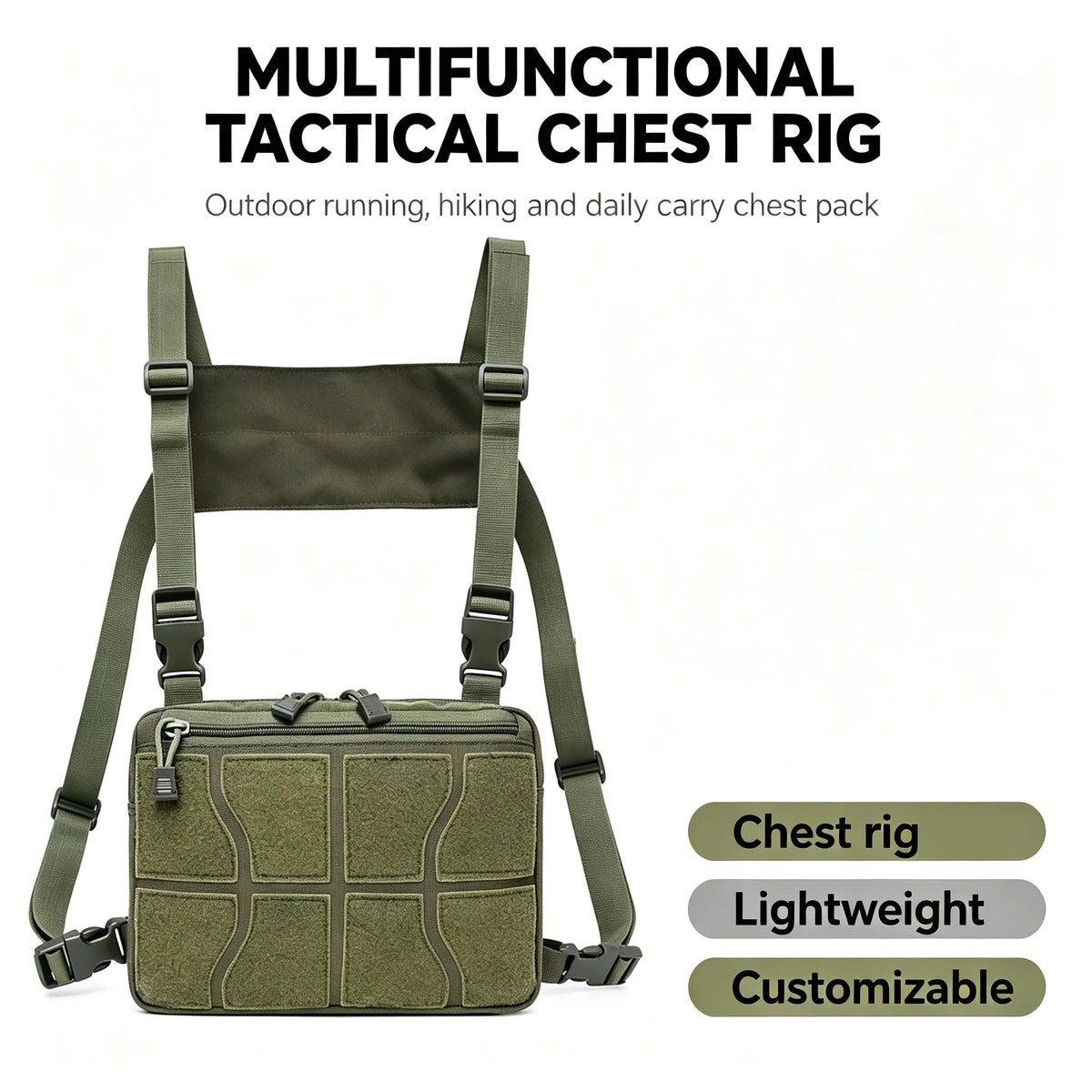 Portable Lightweight Mini Tactical Chest Rig Bag with Adjustable Shoulder Straps