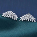 CAOSHI Fashion Trend Brass Jewelry Earrings 3A Cubic Zirconia Leaf Shaped Stud Earrings for Women Earring