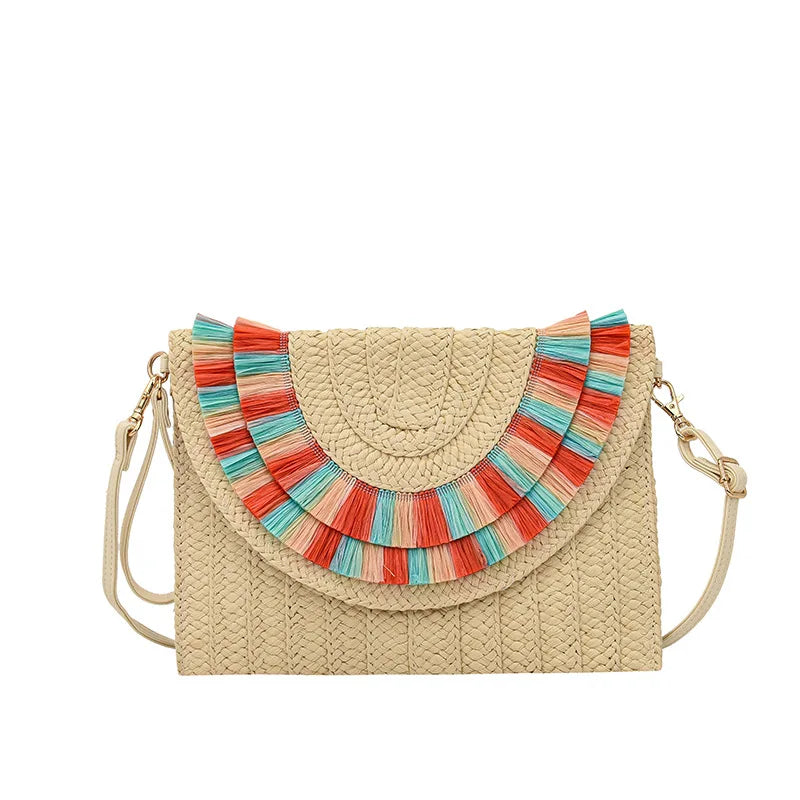 2024 Fresh Vacation Travel Everyday Collocation Paper String Crossbody Bag for Lady