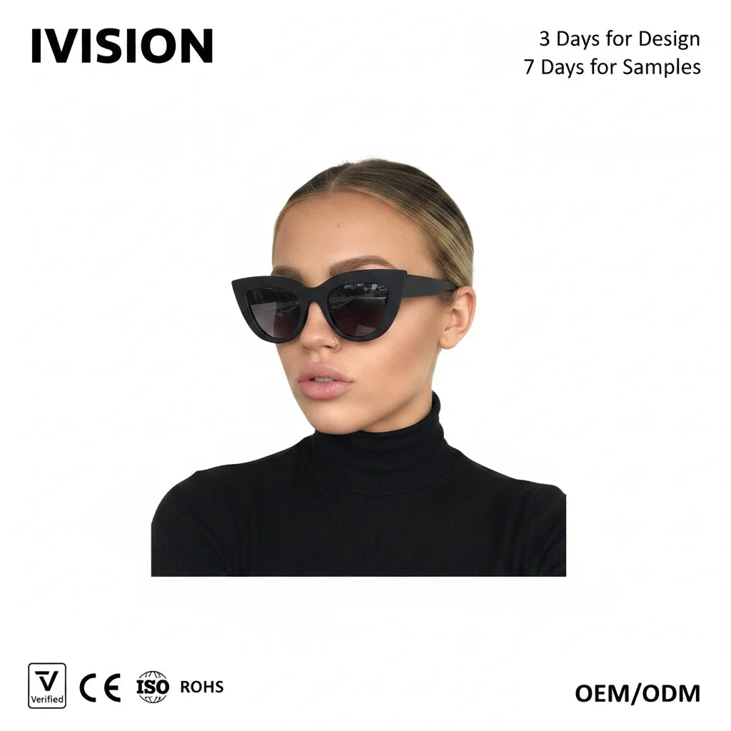 Luxury Trendy Oversized Cat Eye Sunglasses Women Retro Sunglasses Vintage High Quality in Stock