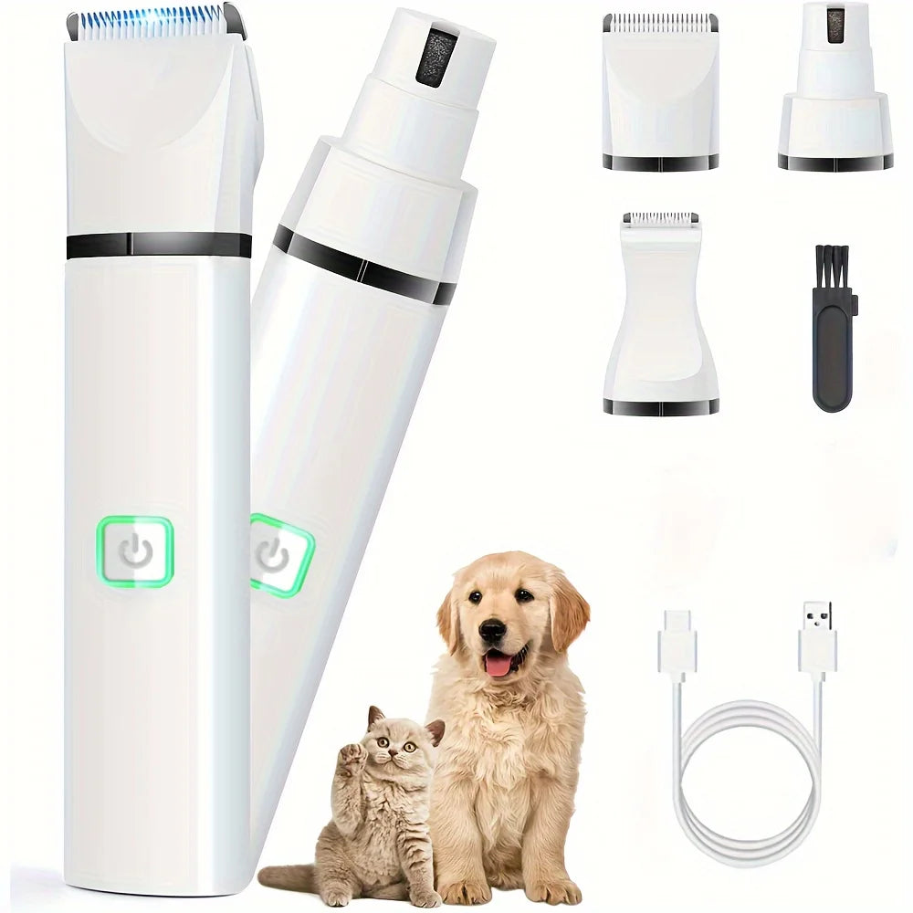Rechargeable Cordless 3 in 1 Mini Pet Hair Shaver Grooming Trimmer Nail Grinder for Dog and Cat
