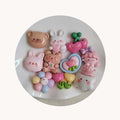100pcs Kawaii Flatback Resin Cabochons Assorted Lovely Rabbit Bear Flowers Sunflower Cherry Slime Jewelry Findings Components