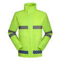 Adult Fluorescent Green Raincoat Suit Fast Delivery Waterproof Polyester Rainwear for Camping and Tours Split Safety Design