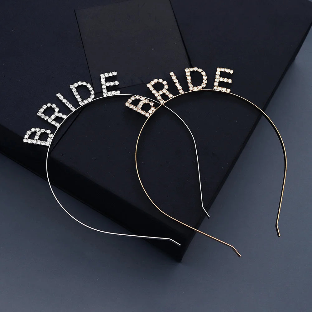 Miallo Letter Word Bridal Rhinestone Hair Jewelry Crown Hairband Alloy Bride Wedding Headband Headpieces
