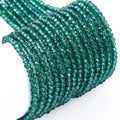 PandaHall 2mm Faceted Rondelle Sea Green Transparent Glass Beads