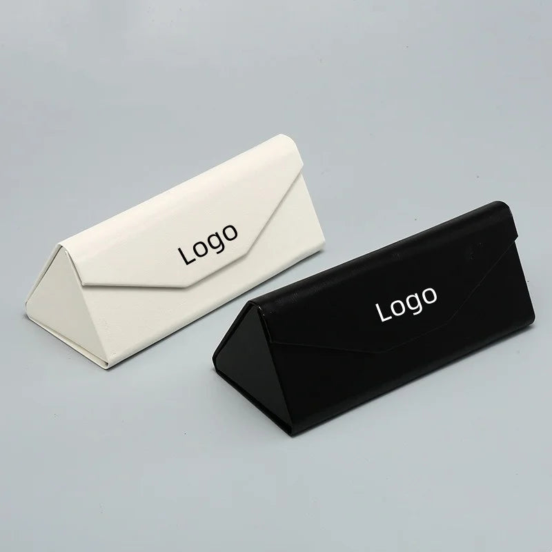 Sunglasses Box Packaging Leather Custom Logo Sunglasses Case Packaging Set Cases for Oversized Triangle Foldable Sunglass Case