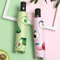Wholesale Custom Logo Fruit Pattern Automatic Mini Pocket 3 Fold Waterproof Windproof UV protection Sun Umbrella