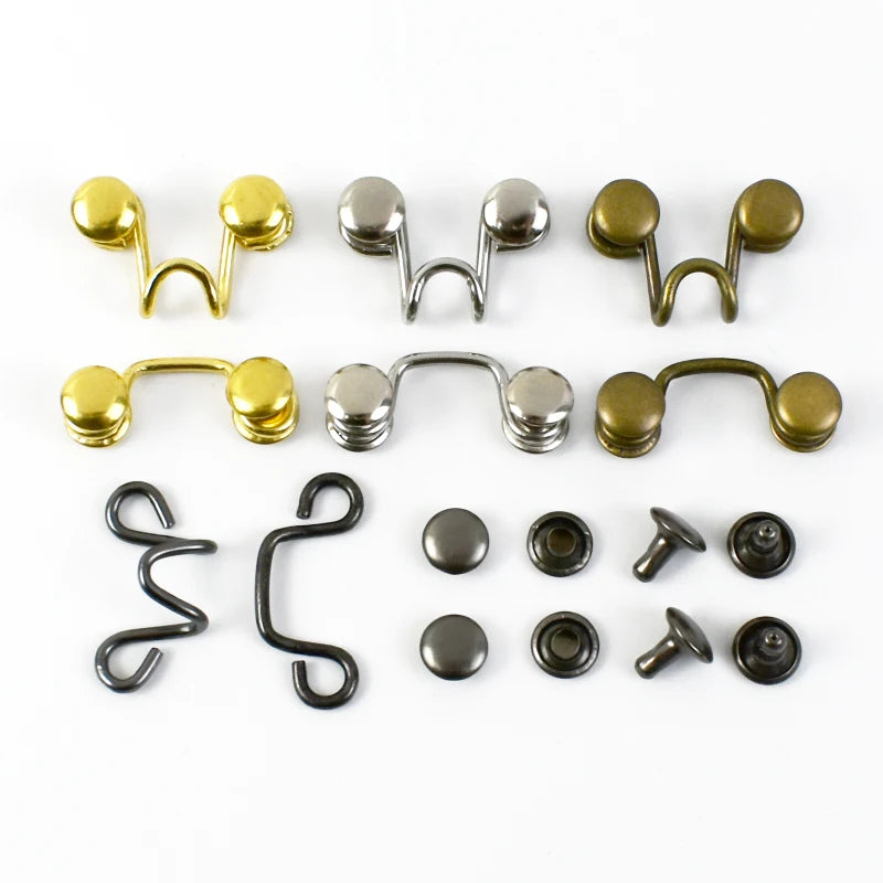 Meetee CN403 Metal Trousers Hook Closure Clasp Garment Invisible Button Clothes Jeans Waist Adjust Buckle DIY Accessories