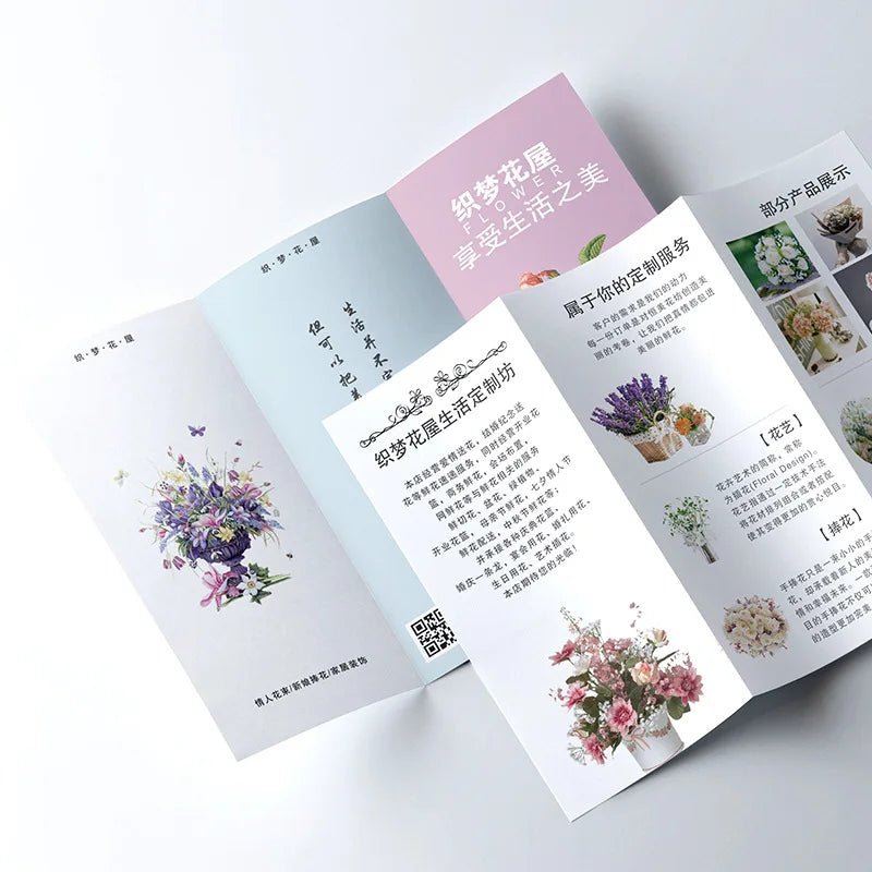2022 Hot Sale Customizable Recycled Earth-friendly Pamphlet Trifold Brochure Booklet Flyerleaflet 4c Offset Printing Matt/Glossy