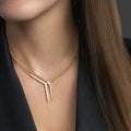 14K Gold Plated Y Shaped Pendant Necklace Brass Jewelry for Women Dainty Everyday Special Occasion Gifts