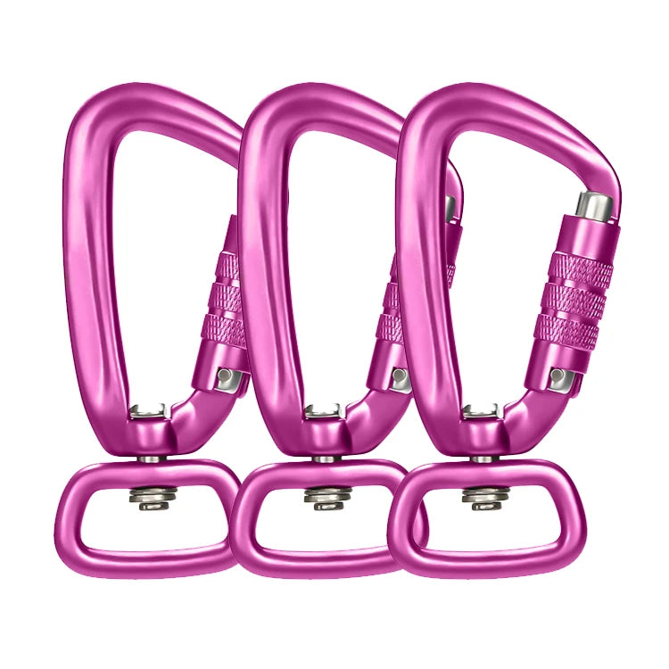 Factory Wholesale 4KN Black Aluminum Swivel Carabiner Snap Hook Auto-Locking Dog Leash 7801D2TN