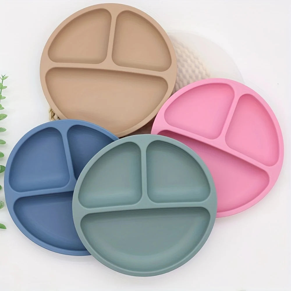 Silicone Suction Plate 100% Food Grade Silicone Anti-Slip Suction Placemats Kids Baby Plates