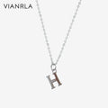 VIANRLA Necklace 925 Sterling Silver H Pendant Silver Chain 18k Gold Necklace Dainty Jewelry