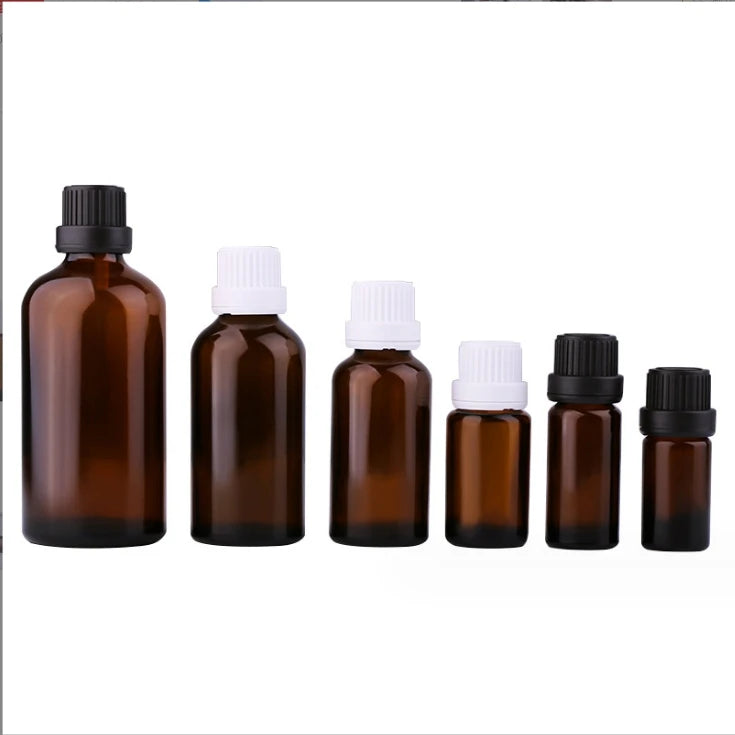 Italian 50ml Brown Glass Essential Oil Bottle with Large German Cap 15ml Slim Split Bottle for Mascara Use Stock Available