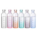INS Hot Sell Clear Single Wall Time Marker 500ml 750ml Glass Water Bottle High Borosilicate Glass Bottle with Lid